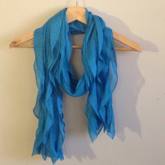 Turquoise Ruffled Scarf - Picture 8 of 8
